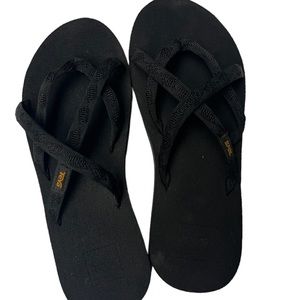 Black Teva OLOWAHU Flip Flop Sandals
